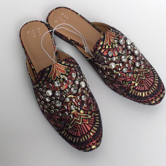 A New Day Armina Jeweled Backless Loafers Mules - Picture 4 of 7